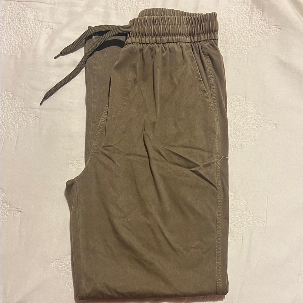 Women’s Olive Straight  Drawstring Pants